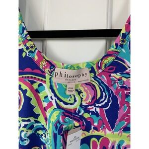 Philosophy's Modern Women's Geometric Summer Dress, Multi Color Print, Size PL